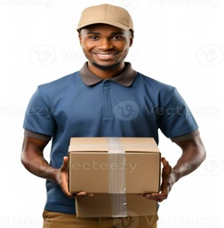 ai generated male postman delivering package ai generated photo